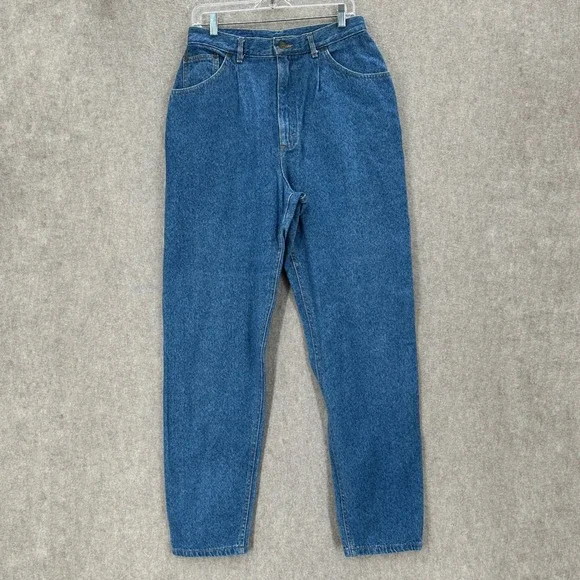 Lee High Waisted Pleated Jeans Womens 14L Blue Tapered Leg Denim Vintage