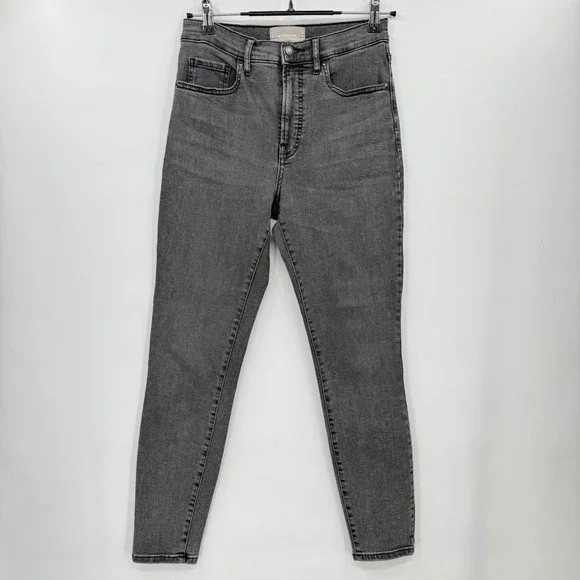 Everlane The Original High Rise Skinny Jeans Dark Gray Women's Size 28‎