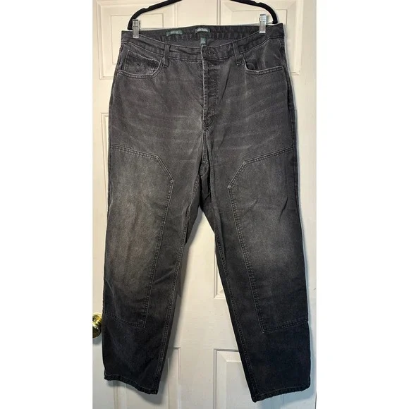 Wild Fable Black Washed Double-knee  Distressed Baggy Jeans Size‎ 17 Streetwear