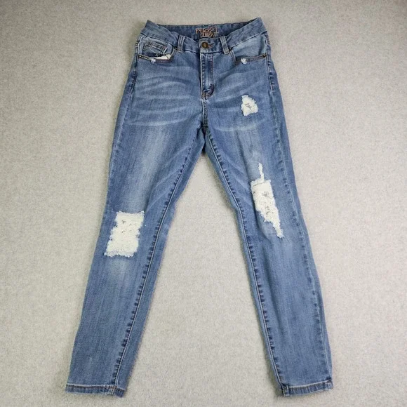rue21 Ankle‎ Jegging Jeans Womens 6 Blue Denim Curvy Fit Distressed Streetwear