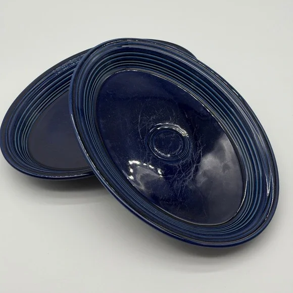 Fiesta Cobalt Blue 13.5 Inch Oval Serving‎ Platters HLC USA Set of 2