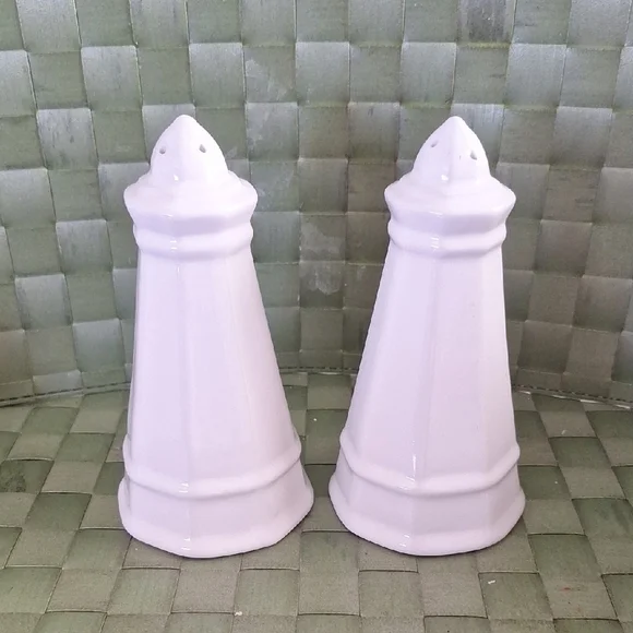 White Ceramic Salt and Pepper Shakers