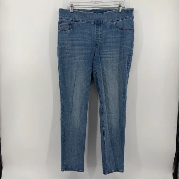 Chico's Womens Size 14‎ Blue Jeggings Pull On High Rise Stretch Denim Jeans