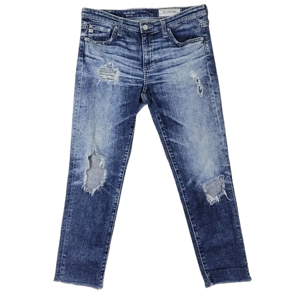 AG Adriano Goldschmeid The‎ Stilt Crop Jeans Distressed Look Size 29