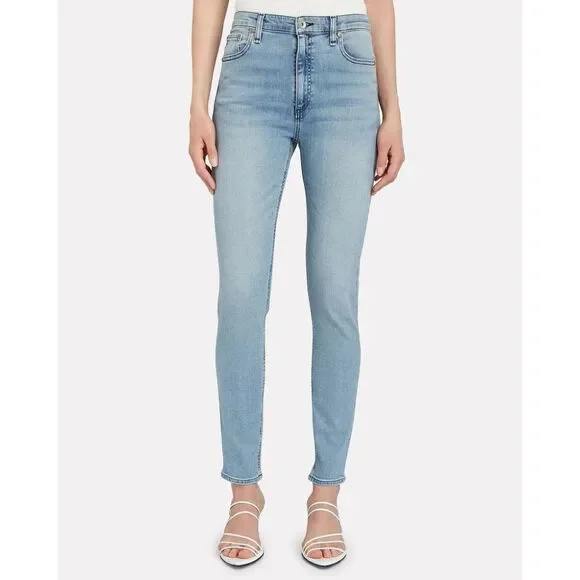 Rag & Bone Nina High-Rise Skinny Jeans Women's‎ Size 25 Sailor Town Raw Edge Hem