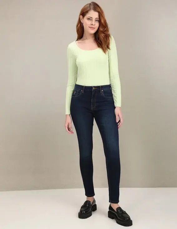 U.S. Polo Assn. Women's 13 Dark Wash Ultra High Rise Super Skinny Jeans P6-1