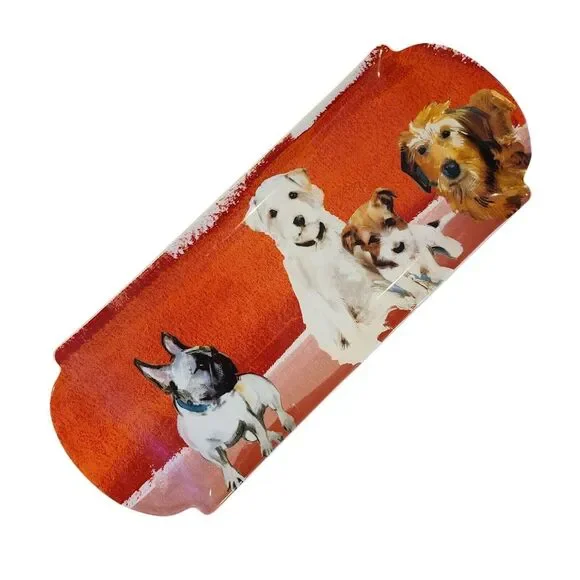 NWT‎ FRENCHIE Dog a Day Anthropologie Sally Muir Serving Platter Tray Ceramic
