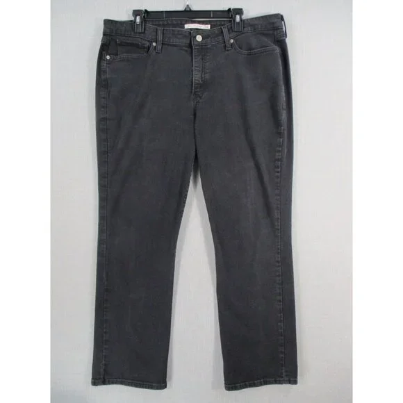 Levis Womens 414 Classic Straight Jeans 18W Black‎ Stretch Denim Mid Rise