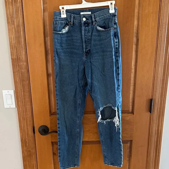 PacSun Ultra High Rise Slim Distressed Blue Jeans W27