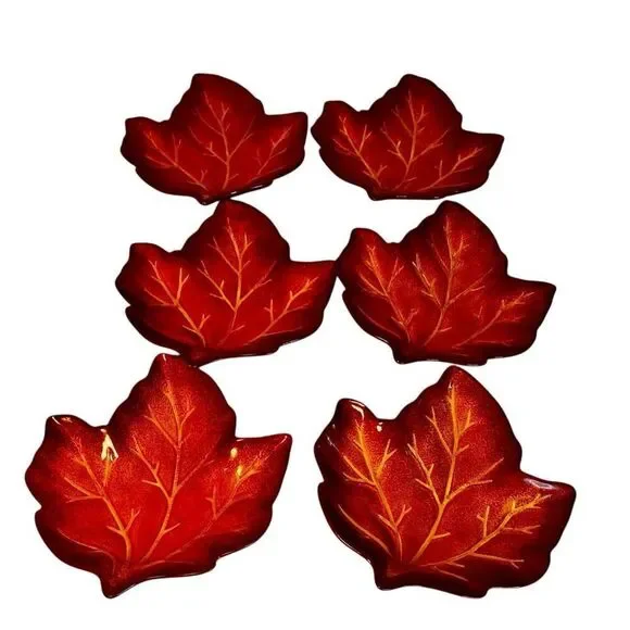 Vintage Ceramic Fall Autumn Leaf Plate Dish Set of 6 Better Homes & Gardens