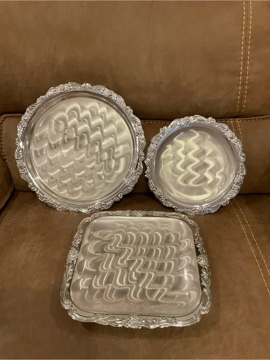 Pearl Silver Tray Trio