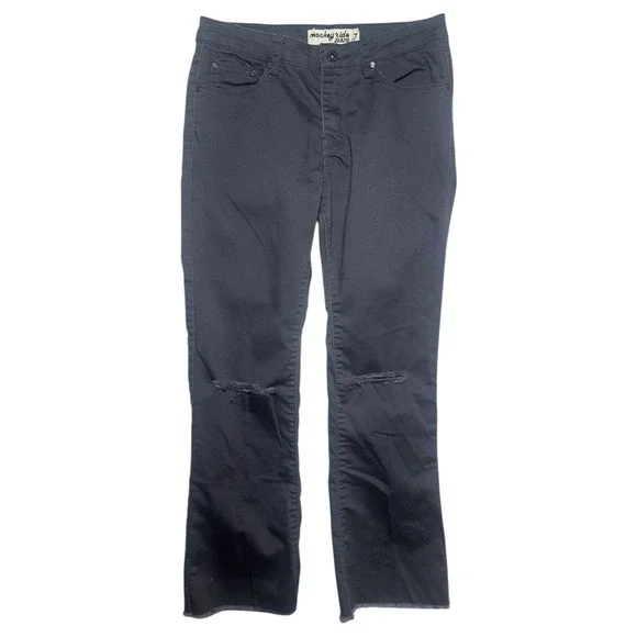 Monkey Ride Jeans Women's Size 7‎ Gray Distressed Bootcut Pants