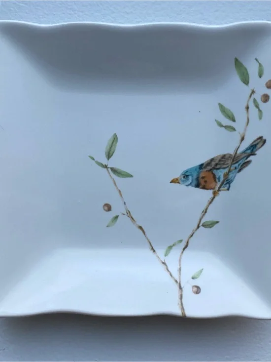 Bird Trinket Dish 222 Fifth EARLY BIRD Appetizer Plate Songbird 5.25