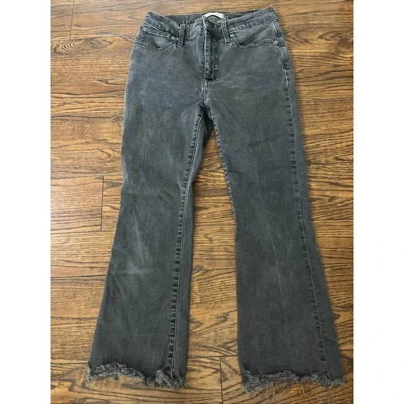 Madewell Cali Demi Boot Women's 27p Black Stretch Denim Bootcut Jeans High Rise
