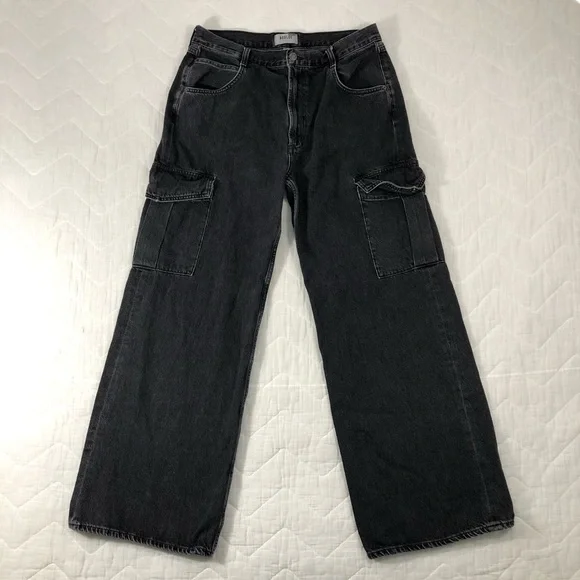 Agolde LA‎ Jeans Women’s Size 31 Black Cargo Wide Leg High Rise