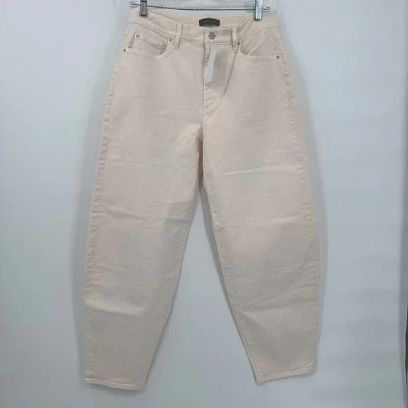 Ann Taylor Barrel Jeans High Rise Perfect Pocketing Cream/Ivory NEW Size 4