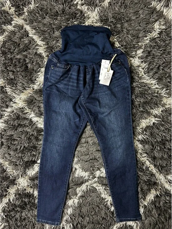 NWT Jessica Simpson Maternity Blue Denim Skinny Jeans Over Belly Size L