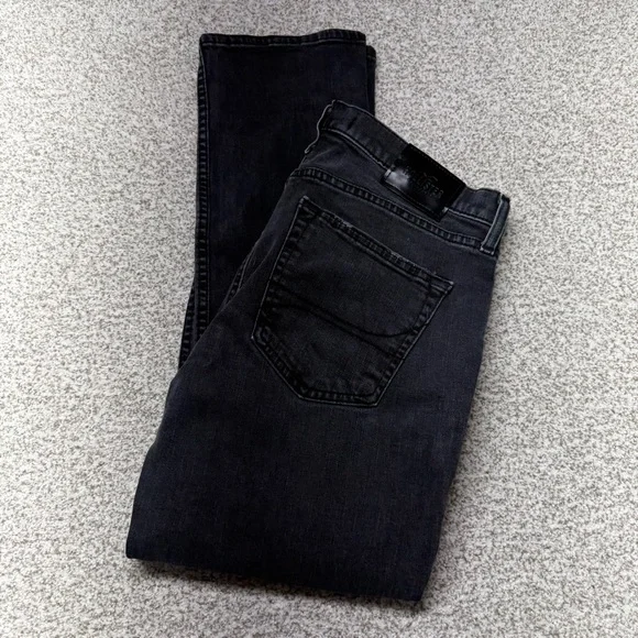 Women’s Hollister Dark Wash Black Gray Slim Straight Leg Jeans Size‎ 32x29