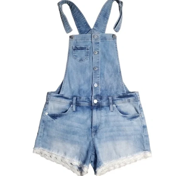 Mossimo Women's‎ Lace Denim Shortalls Overalls Sz. S