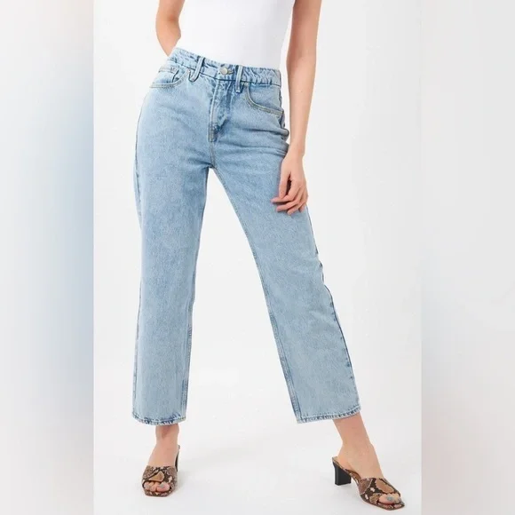 Good American Good‎ 90's Duster Straight Leg Jean Indigo101 8 29 Retro Casual