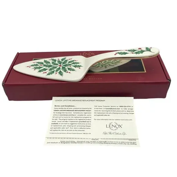 Lenox Holiday Holly Berry Dessert Server NIB