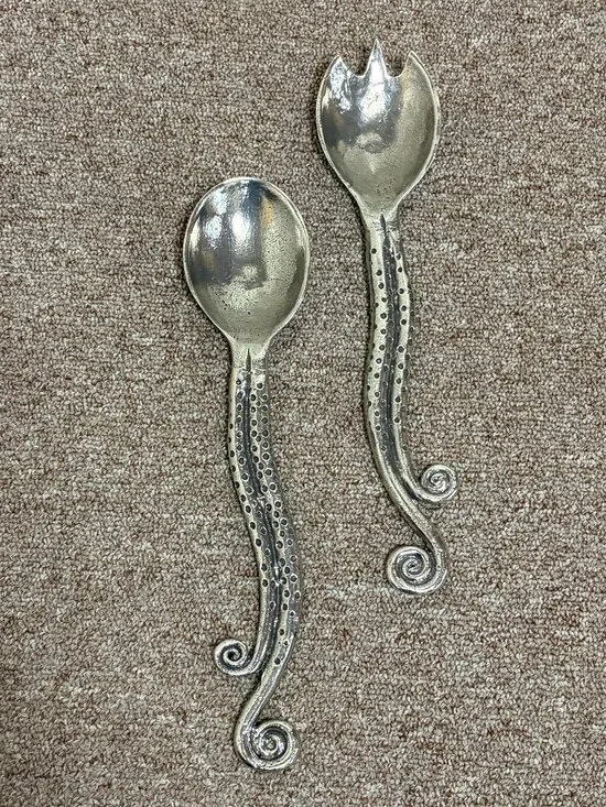 Patrick Meyer Pewter Tentacle Salad Serving Set