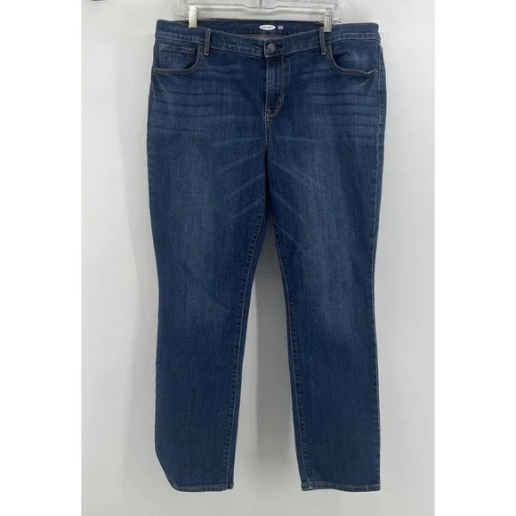 Old Navy Jeans Womens 16 Short Curvy Straight Richmond‎ Stretch Dark Denim