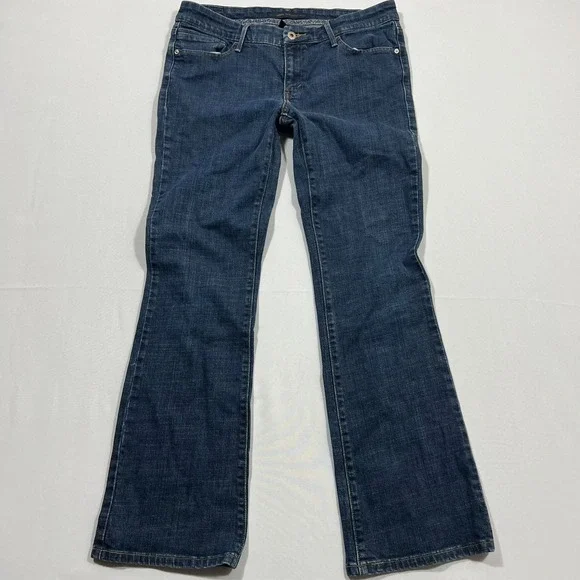 Y2K Levis 547 Platinum Flare Mid Rise Jeans Stretch Denim Flap Pocket Women's 12
