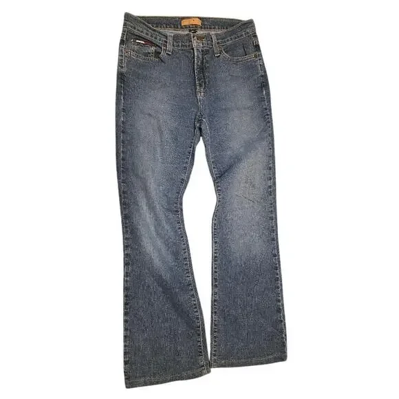 Tommy Jeans Womens 5S Low/Mid Rise Bootcut Jeans Stretch Medium Wash Y2K