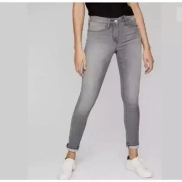 Athleta Size 6 Sculptek Skinny Jeans Stretch Gray‎ Wash Casual Capsule Wardrobe