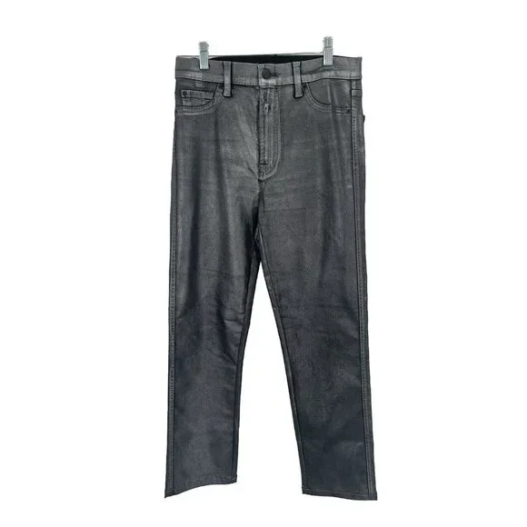 7 For All Mankind Women's Black Coated Skinny Jeans