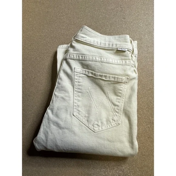 Mother The Runaway Flare Jeans‎ So Far Gone Ivory Off White Denim Size 29