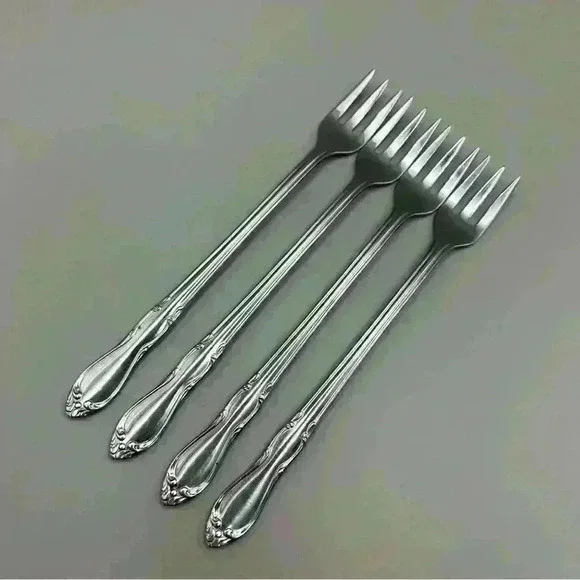 Set Of 4 Oneida Homestead Simeon & George Rogers Cocktail/Shrimp Forks Stainless