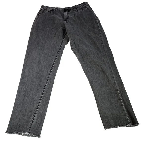Universal Thread Jeans Womens 8 Gray‎ Denim Boyfriend Raw Hem Loose Baggy