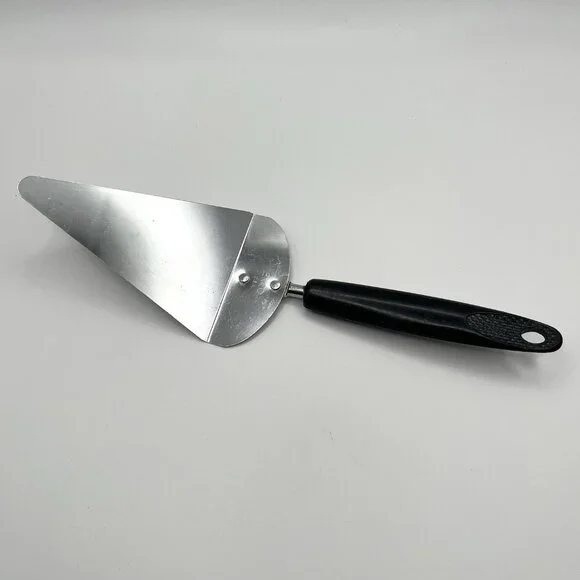 Vintage EKCO USA Pie Cake Server Black Handle Stainless Steel Kitchen Utensil