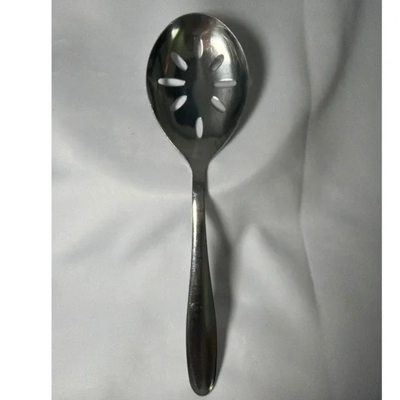 Imperial Petal Slotted Serving Spoon 8.5in Silver Stainless Steel ClassicVintage
