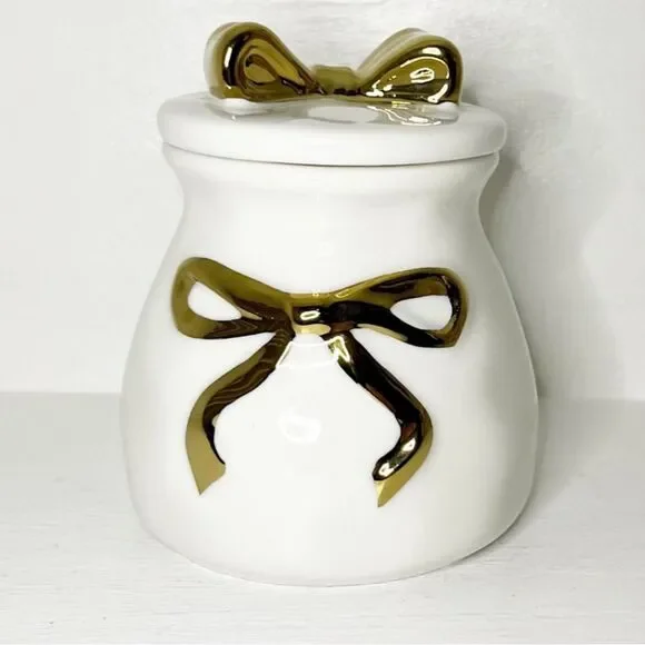 Yedi Houseware Sugar Bowl with Gold Bow Accent!