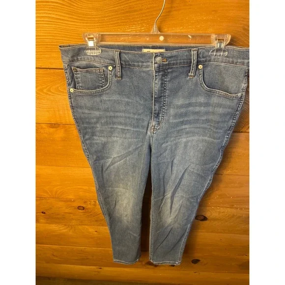 Madewell 10 High Rise Skinny Crop Jeans Womens 33P Denim Light Wash‎