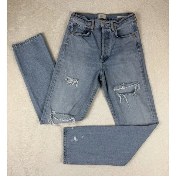 Citizen Of‎ Humanity Eva Sz 23 Light Wash Distressed Jeans High Rise Straight