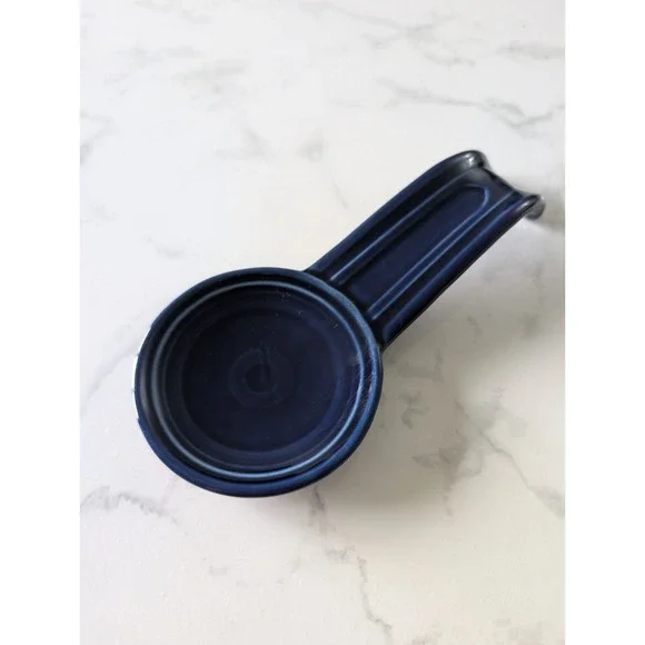 Fiesta HLC Homer Laughlin Cobalt Blue Ceramic Spoon Rest Utensil Holder USA