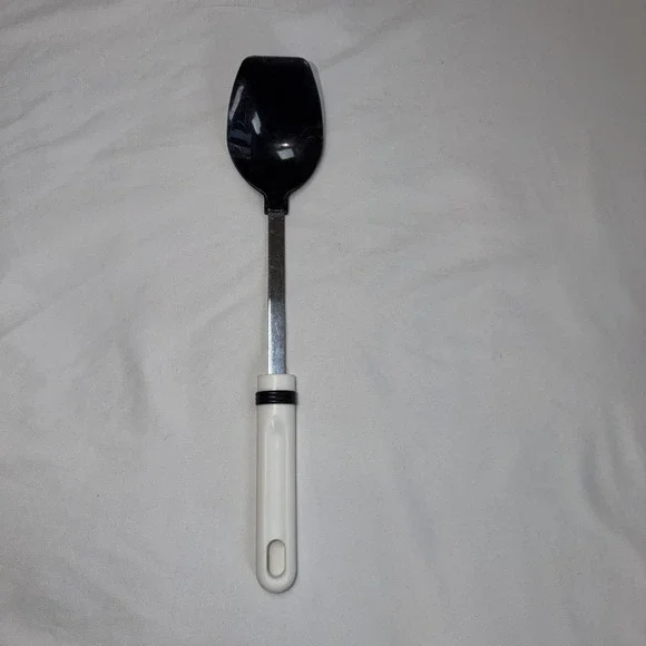 Vintage Serving Basting Spoon Black‎ Plastic Stainless Steel 12.25