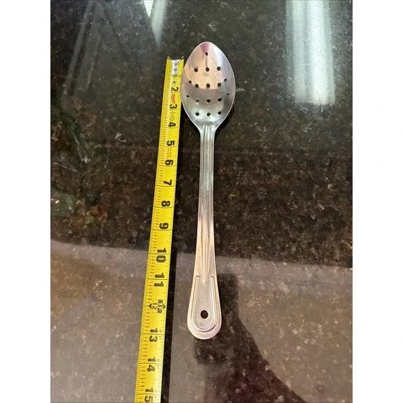 VTG Bakers And Chefs Stainless Steel Slotted Spoon Utensil Serving Spoon 13 Inch