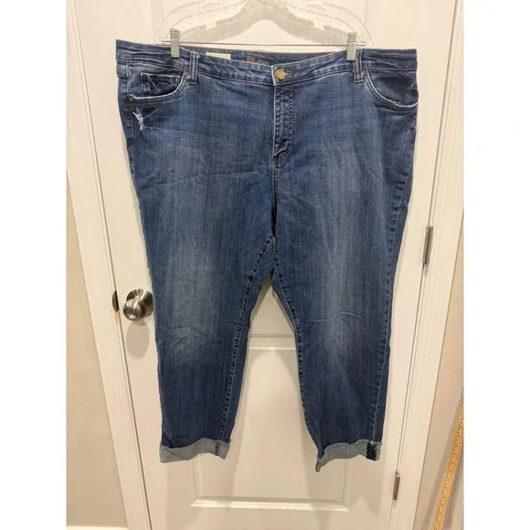 Kut from the Kloth Women Jeans Amy‎ Ankle Straight Leg Blue 24W
