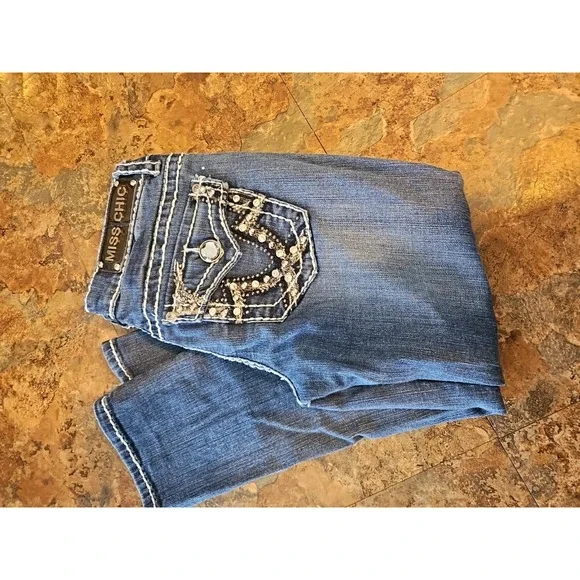 Miss‎ Chic Jeans New Fashion Jean Embellished Pockets Size 3/29WX23