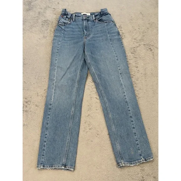 Abercrombie & Fitch Jeans Womens 28/6 90s Ultra High Rise Light Wash Blue Denim