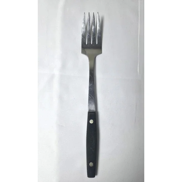 Dixon Vtg Meat Serving‎ Fork Stainless Steel Black Riveted Handle Japan