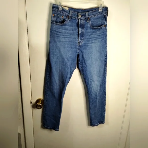 LEVI'S Premium Big E‎ 501 Jeans Blue Denim Regular Straight Womens W28 L26