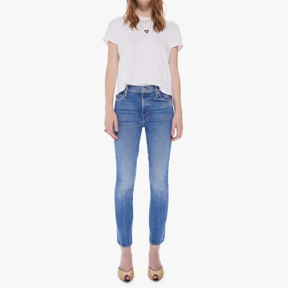 MOTHER Blue Ankle Crop Jeans
