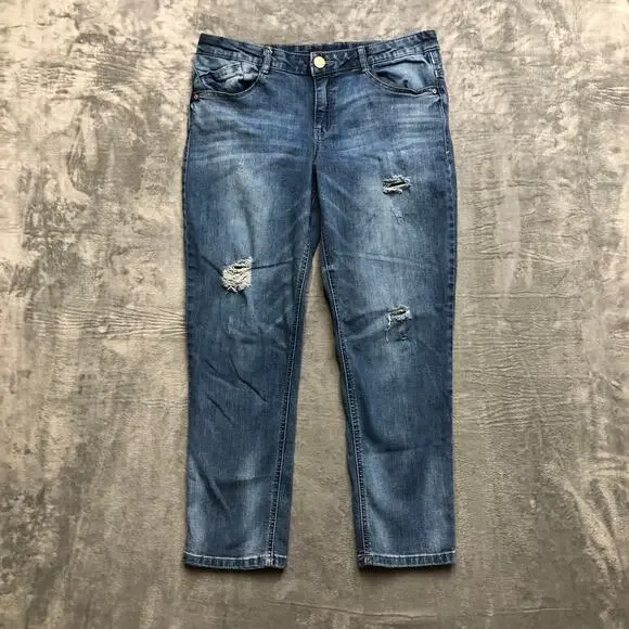 Vintage Democracy Distressed Skinny‎ Jeans Women's Size 10 Light Blue Denim