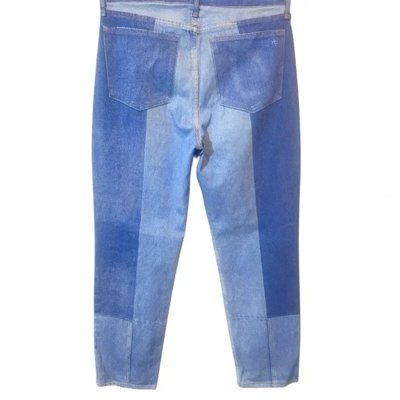 Rag & Bone Size 29 Two-Tone Patchwork‎ Jeans High Rise Slim Ankle  Cate Style